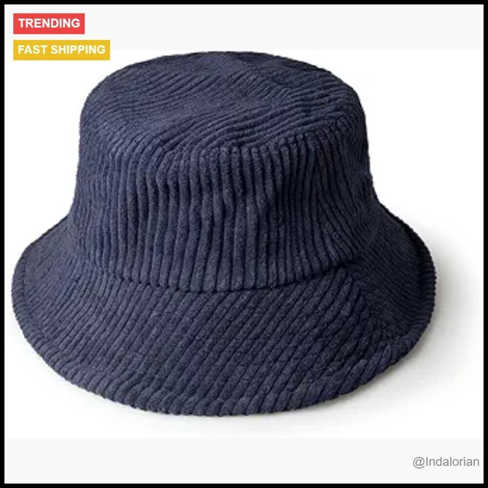 Corduroy Bucket Hat Adjustable Soft Vintage Y2K Trendy Outdoor Travel Packable